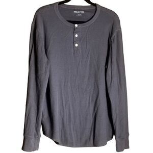 Madewell Grey Men’s Long Sleeve Henley Size Medium 📦